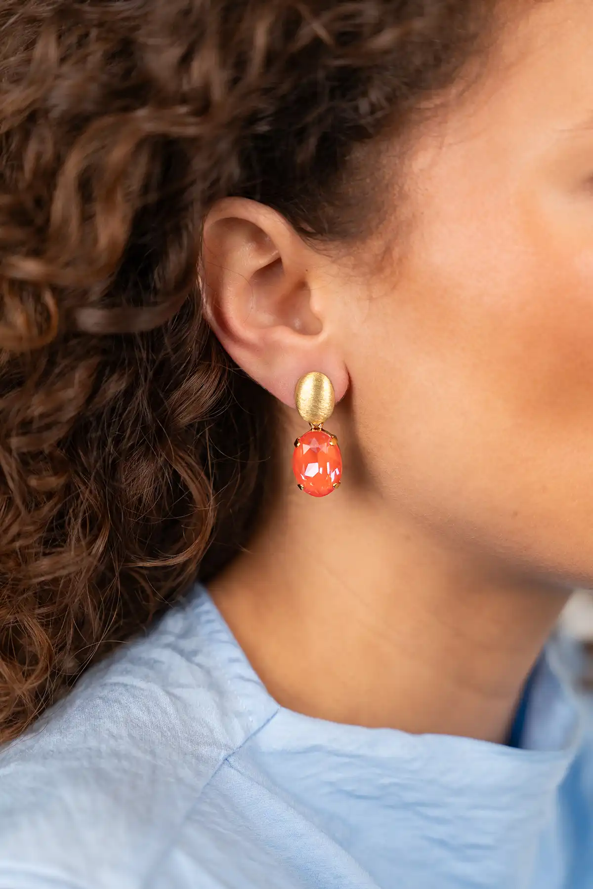 Orange earrings Daan oval Mlott-theme.productDescriptionPage.SEO.byTheBrand