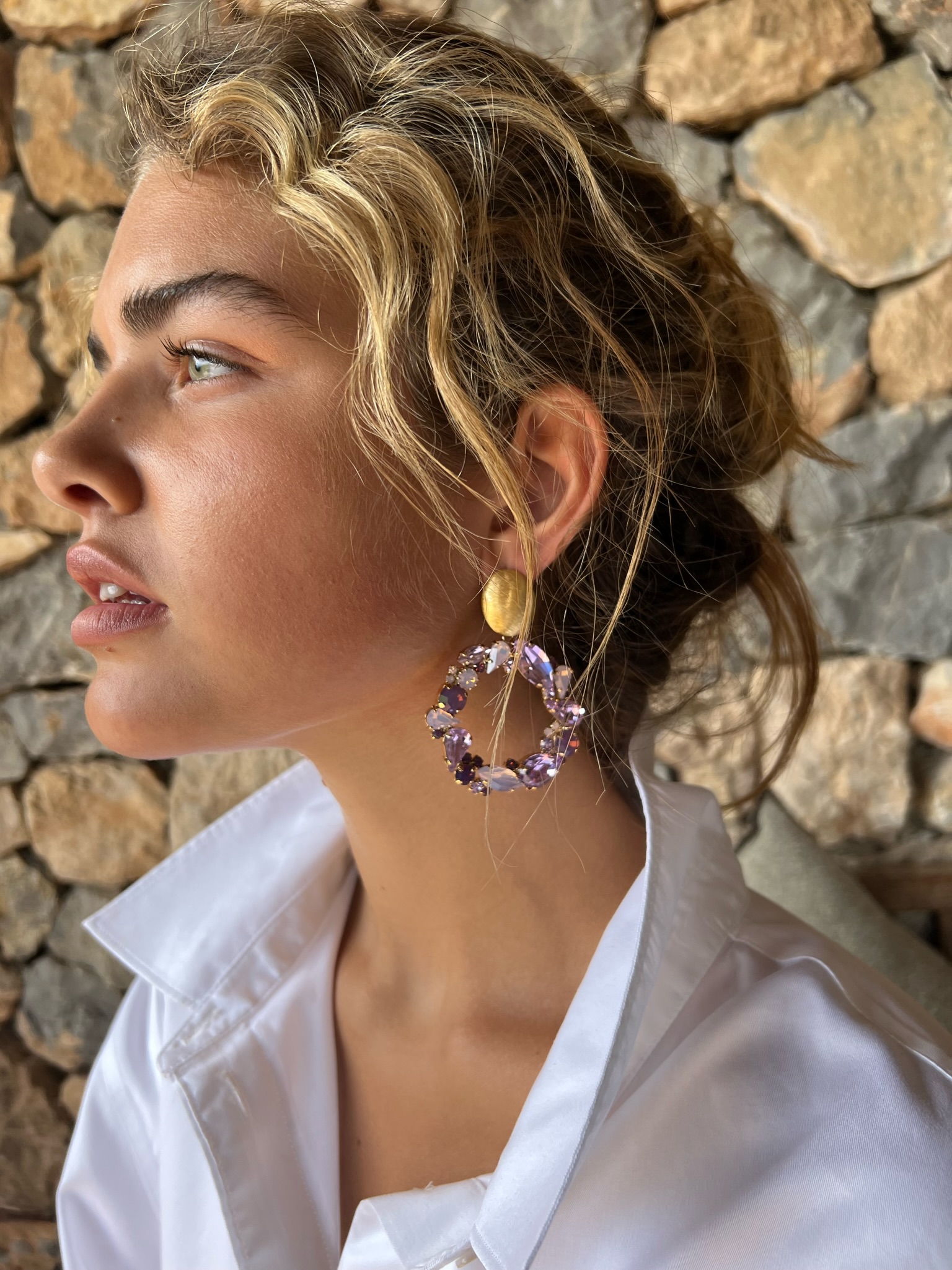 Purple Earrings Strass Lynn Roundlott-theme.productDescriptionPage.SEO.byTheBrand