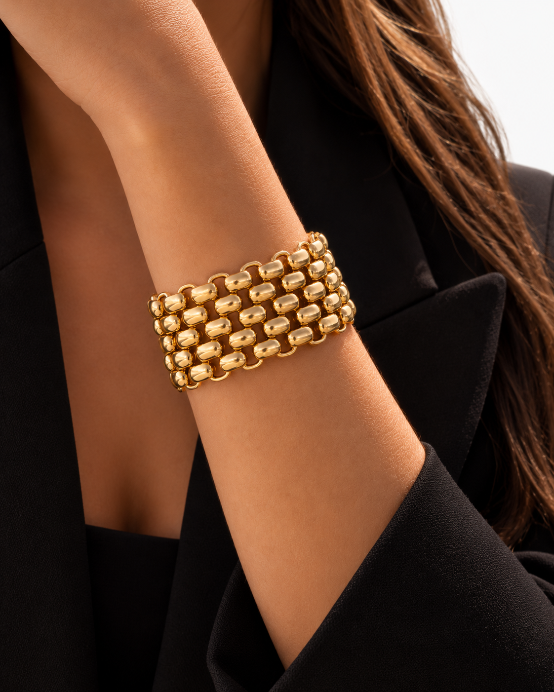 16.012 - gold colored soft gold multiple rings xl