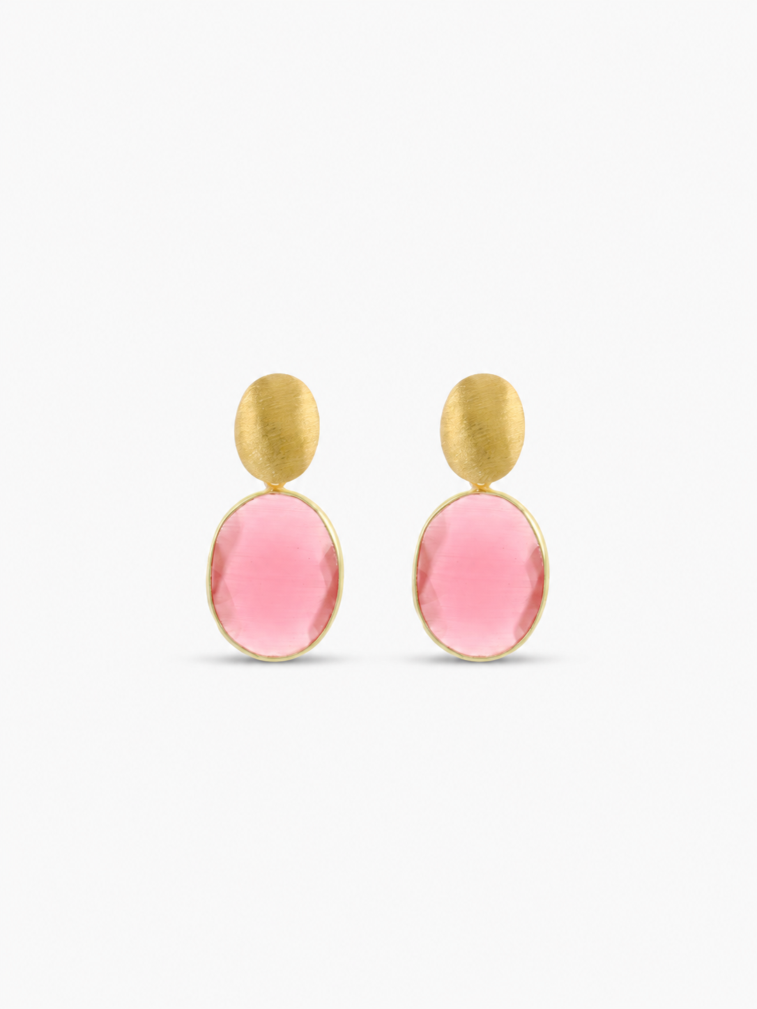 Brass - Gold Framed Oval S - Berry Pink