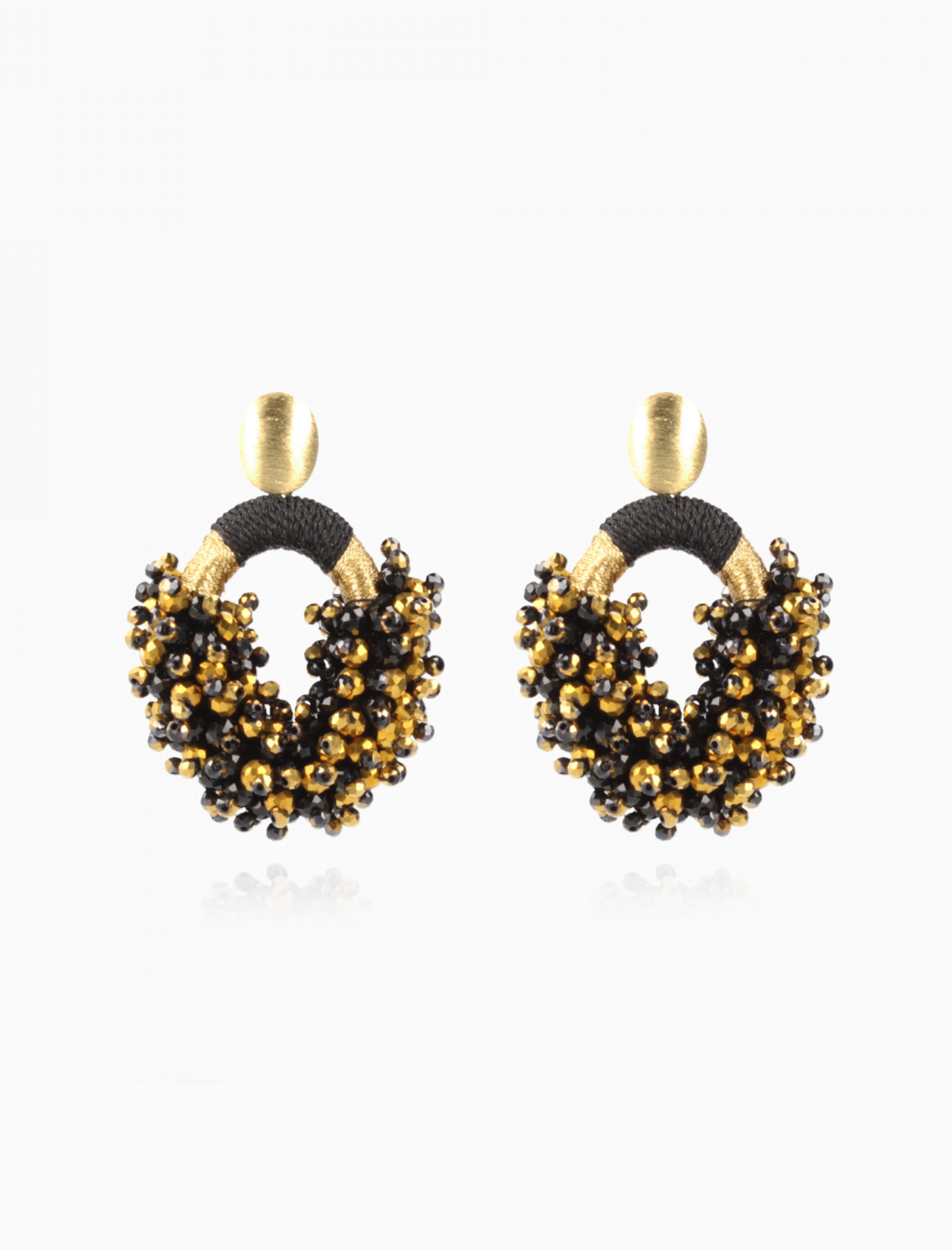 Goudkleurige Oorbellen Eve Combi Oval M Tonal
