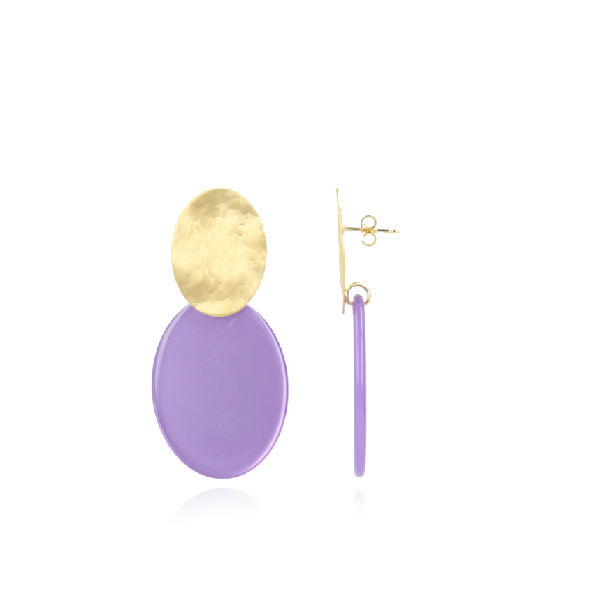 Paarse Oorbellen Celia Oval S Candy