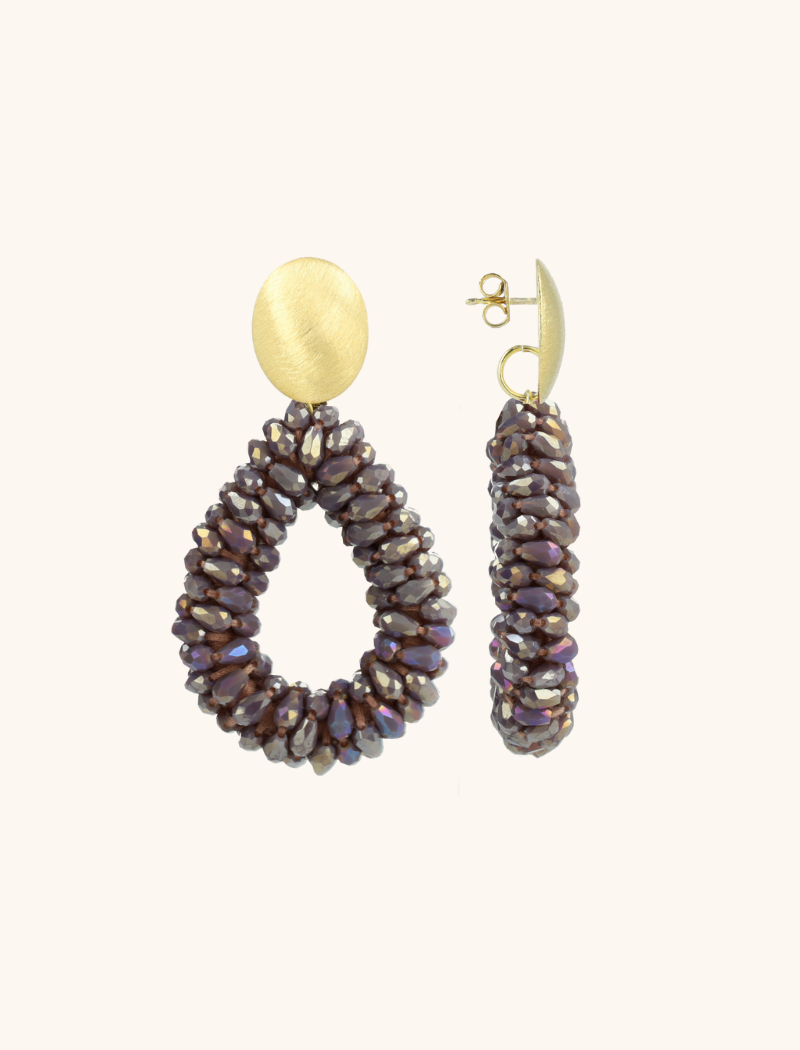 Dunkellavendel Ohrringen Anne Marquis Drop L