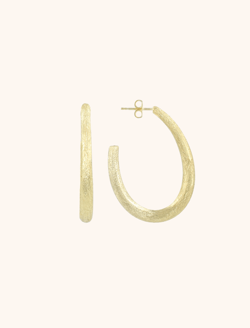 Gold-colored Earrings Oval Teardrop Creole M
