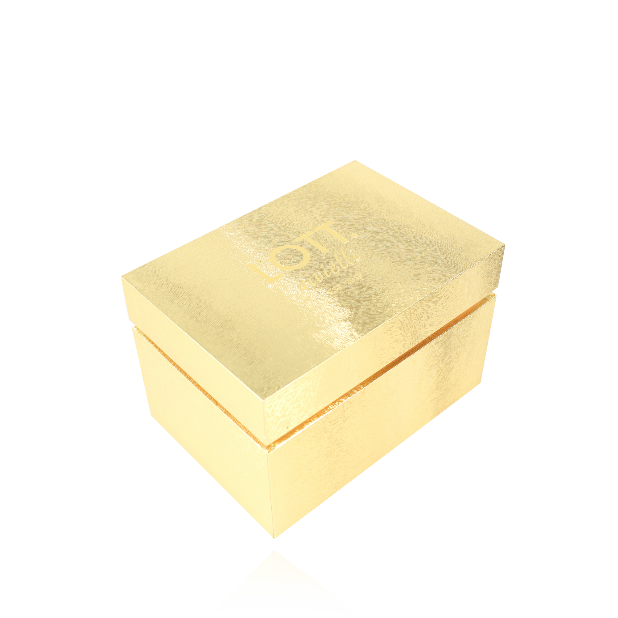 Goudkleurige sieradenbox 7 paar - S