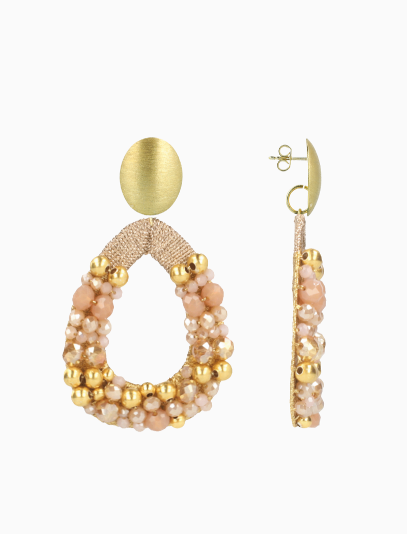 Beige Tangerine Oorbellen Cis Combi Druppel L