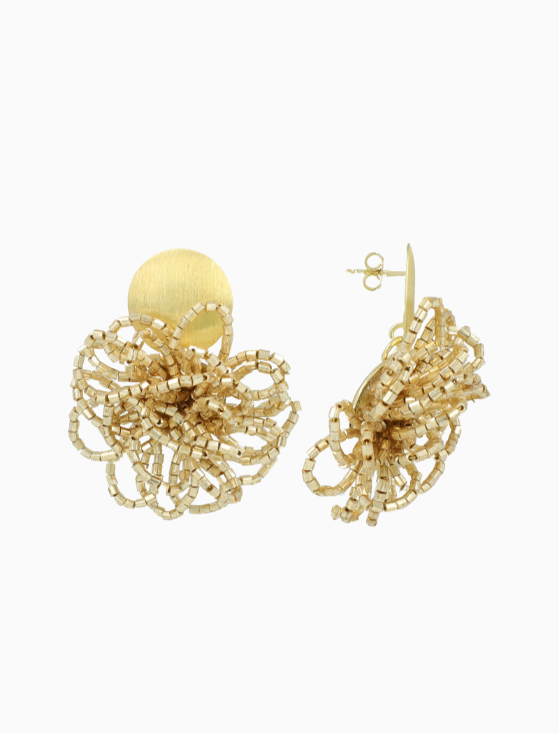 Goudkleurige Oorbellen Knotted Element L Maerle