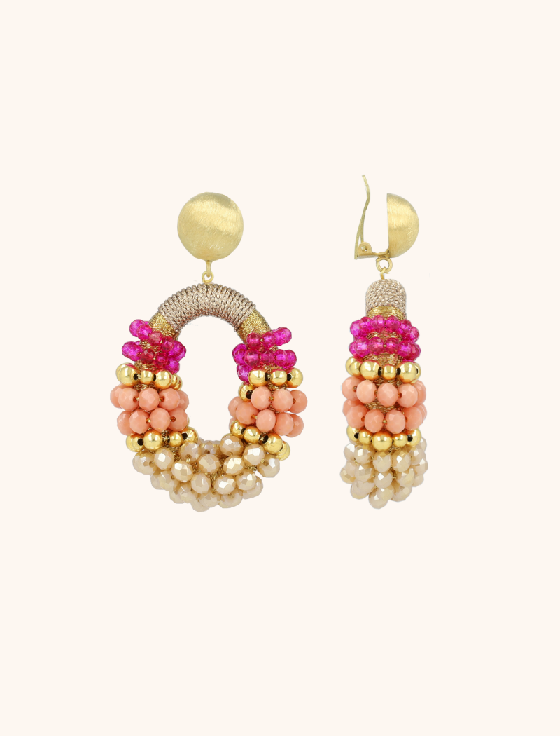 Fuchsia Tangerine Oorbellen Viv Combi Ovaal Mlott-theme.productDescriptionPage.SEO.byTheBrand