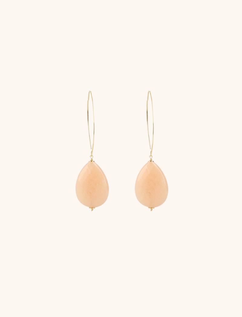 Orange Earrings Quartz Drop L