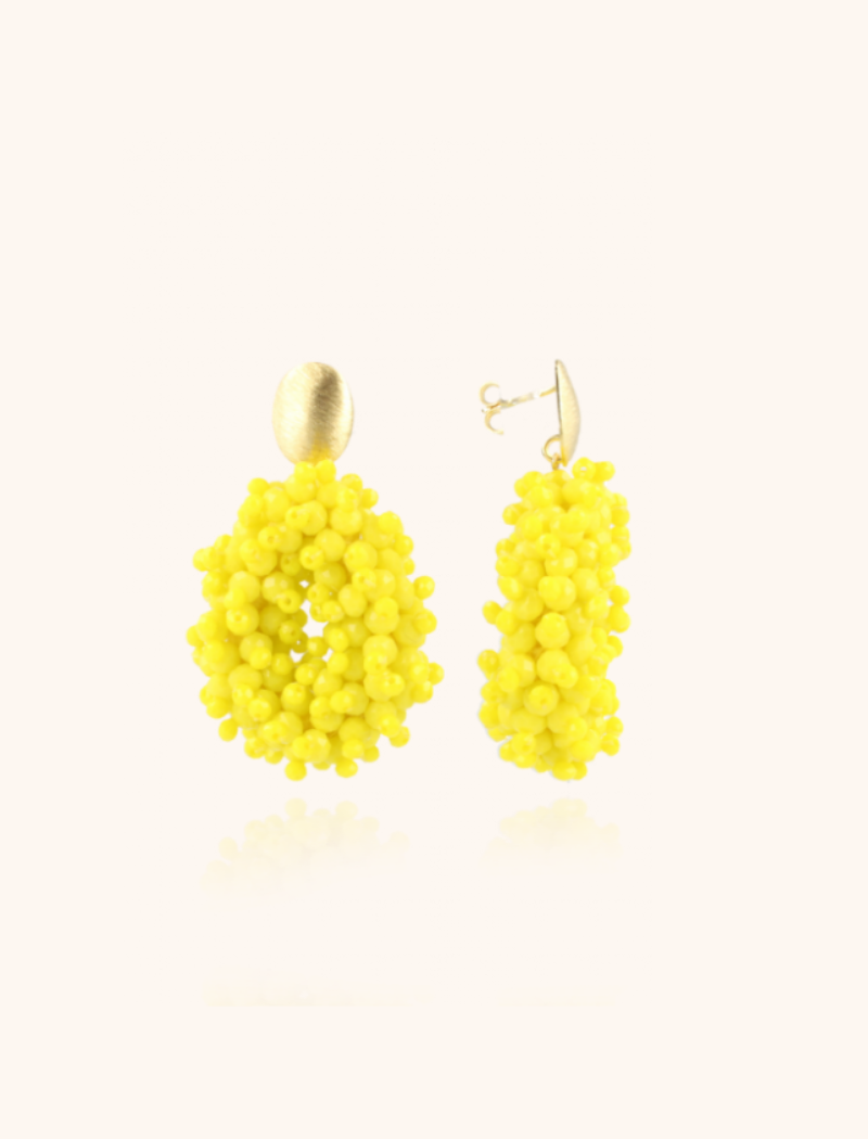 Yellow earrings Louise Glassberry Drop S Double Stones Tonal 