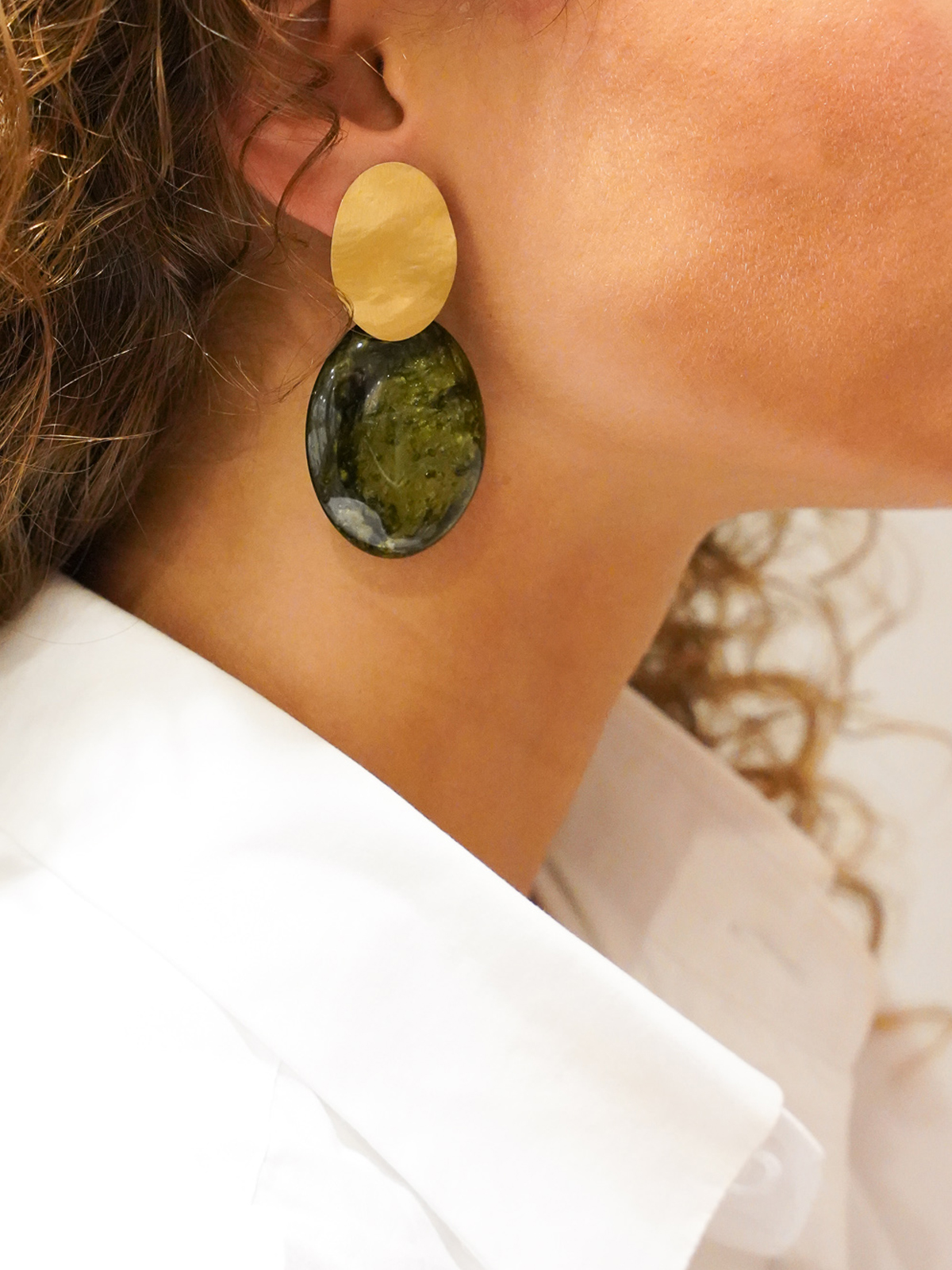 Marble Groene Oorbellen Angie Bugle S