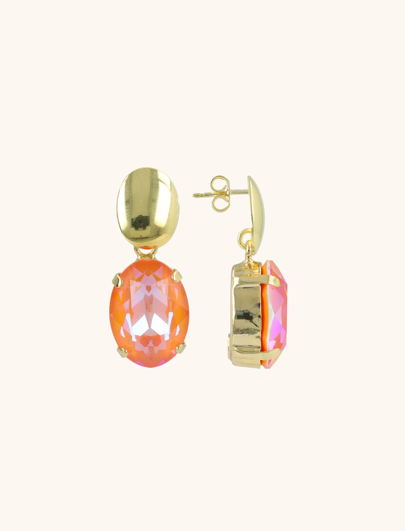 Orange earrings Daan oval M