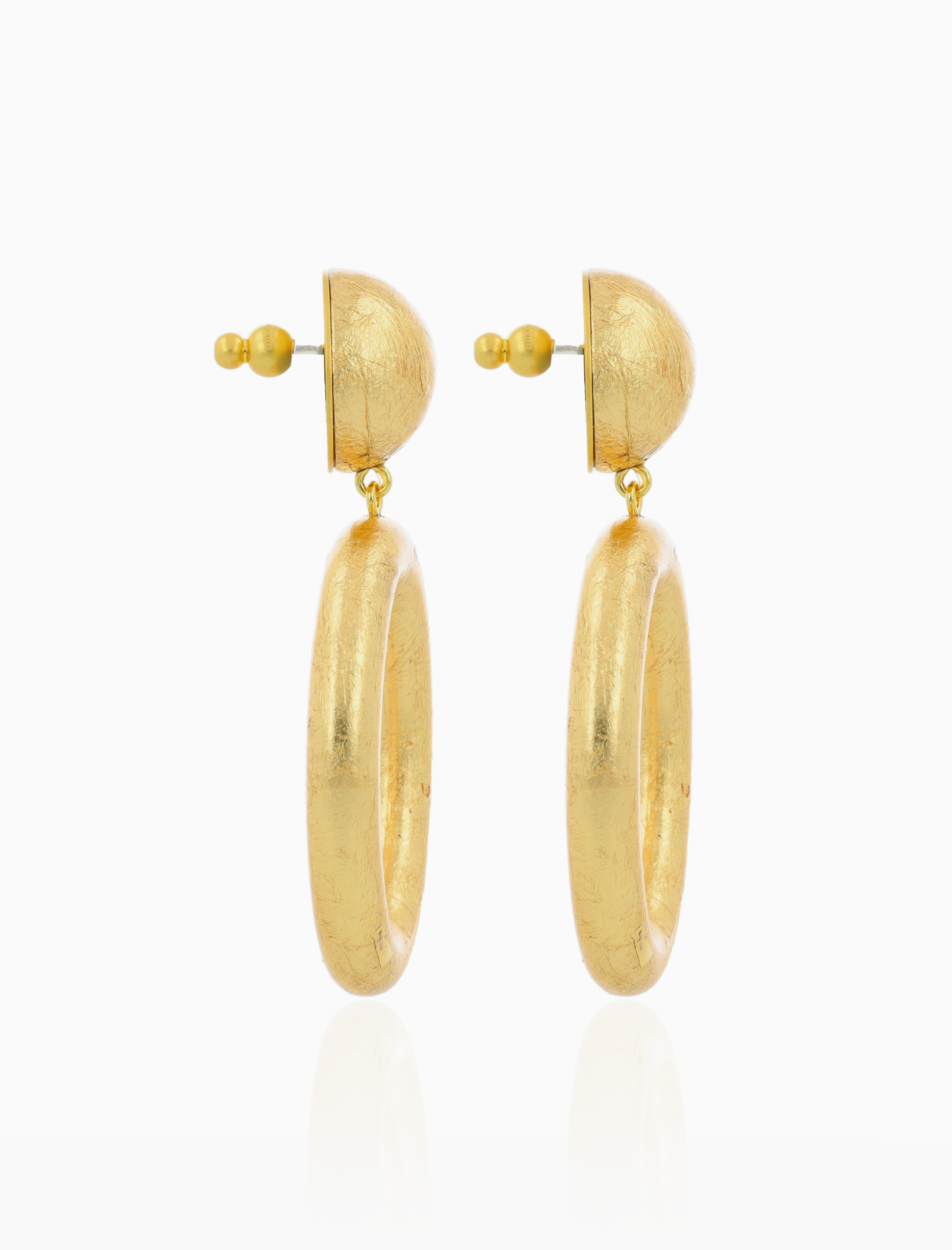 Gold Colored Earrings Gabriella Oval Hoop