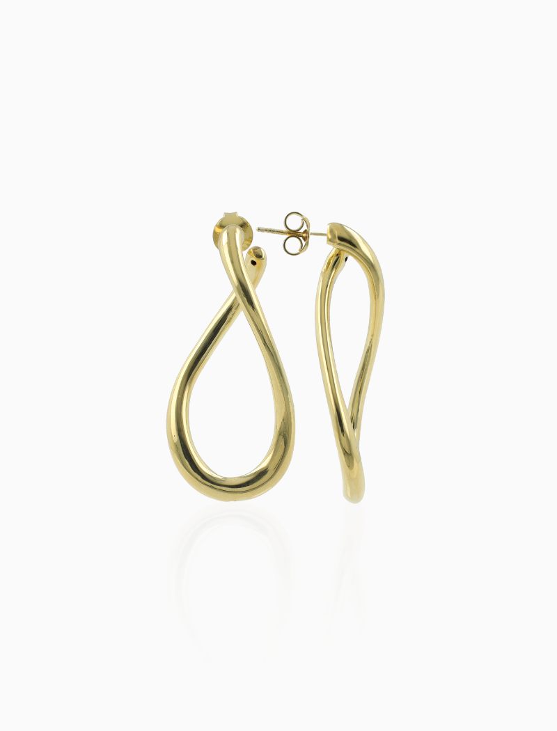 Gouden Oorbellen Twisted Loop M Bridget