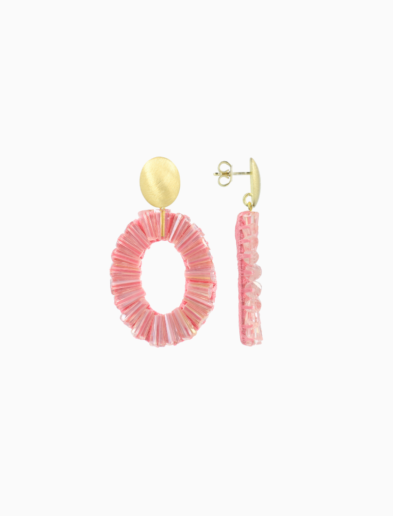 Roze Oorbellen Danee Ovaal Tube