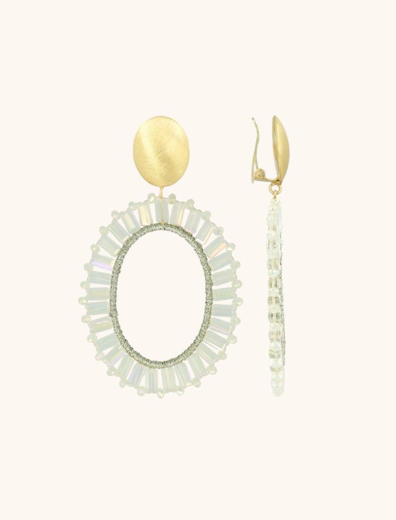 Ivory Earrings Tonal Naomi Oval L Cliplott-theme.productDescriptionPage.SEO.byTheBrand