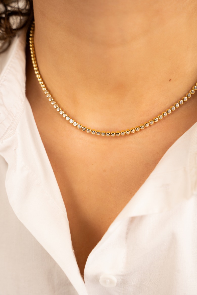 Crystal Framed Tennis Ketting
