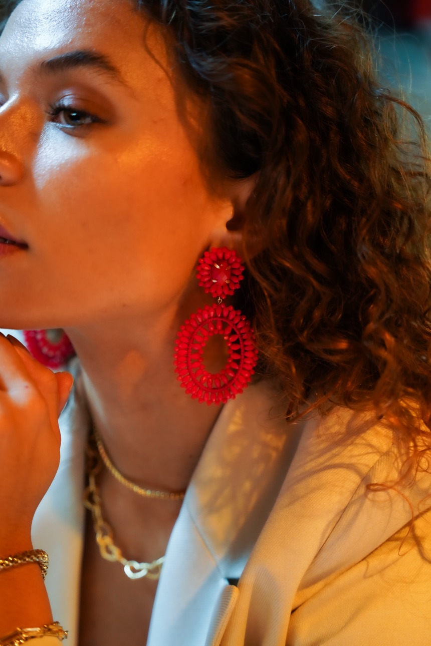 Red Earrings Mila Ovallott-theme.productDescriptionPage.SEO.byTheBrand