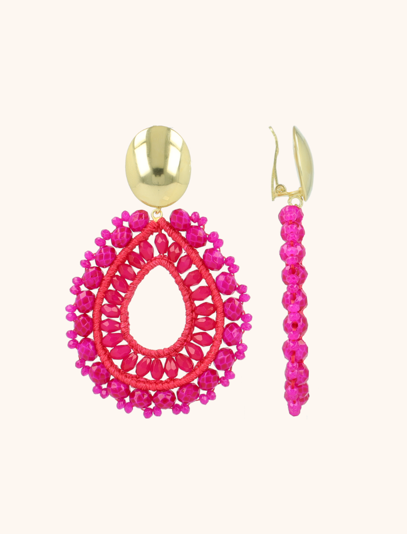 Fuchsia Earrings Fox Drop L Clip