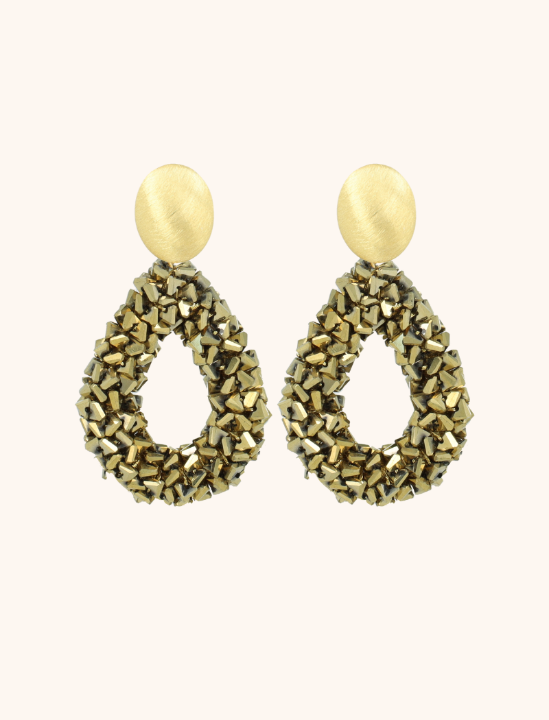 Gouden Oorbellen Drop L Raw Marieke