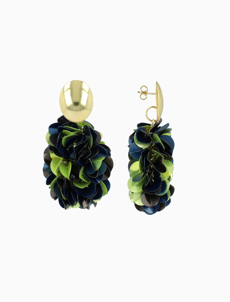 Mixed blue earrings Sas oval M