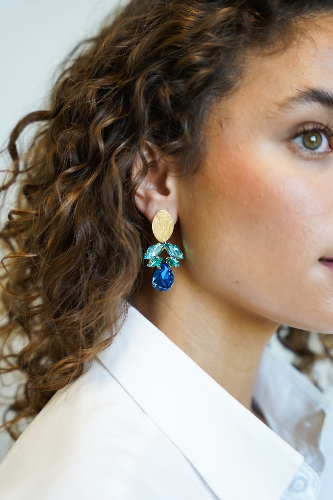 Turquoise earrings strass Joni