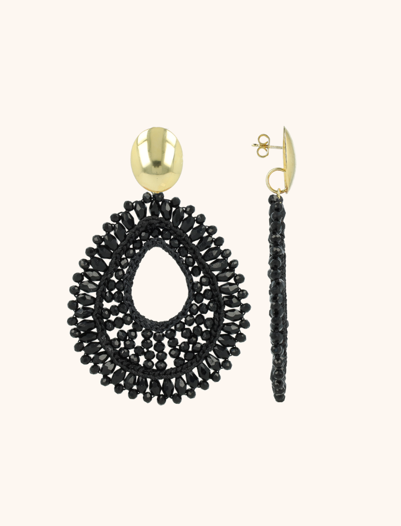 Black Earrings Lina Drop