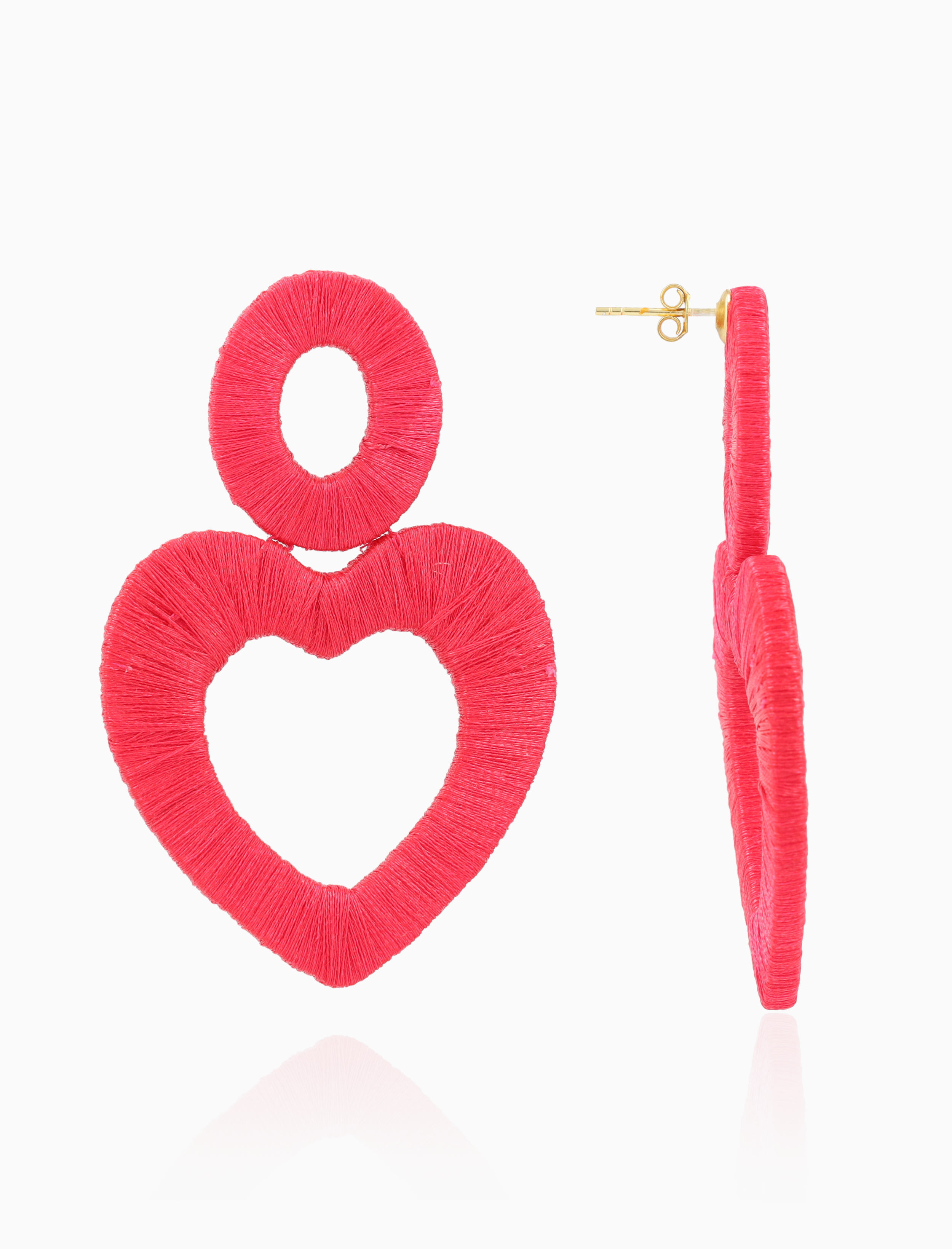 Fuchsia Pink Ohrringe Ashley Open Heart Oval