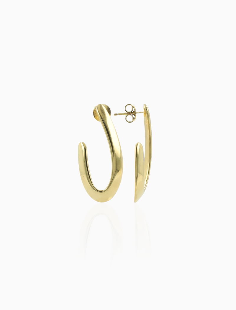 Gouden Oorbellen Sculpted Side Loop M Brianna