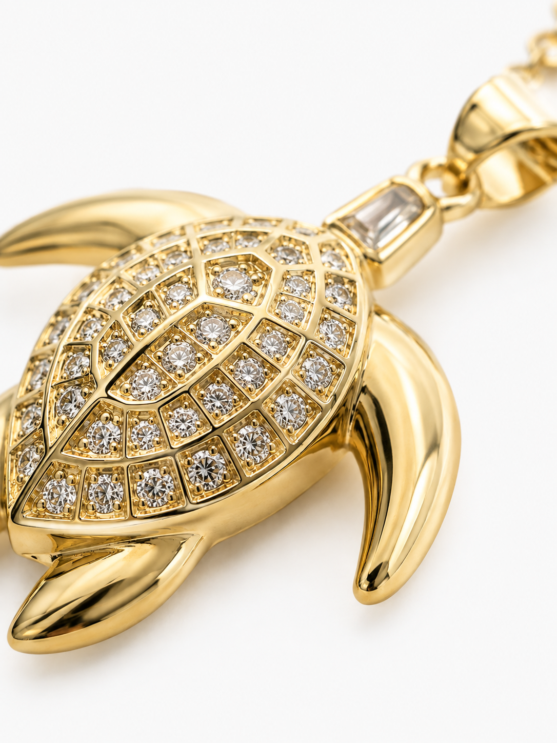 Golden Kette Schildkröte mit Kristalle