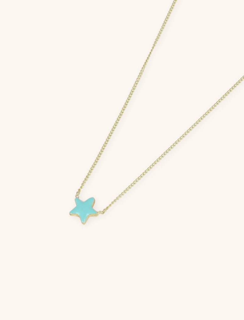 Symbool ketting ster turquoise