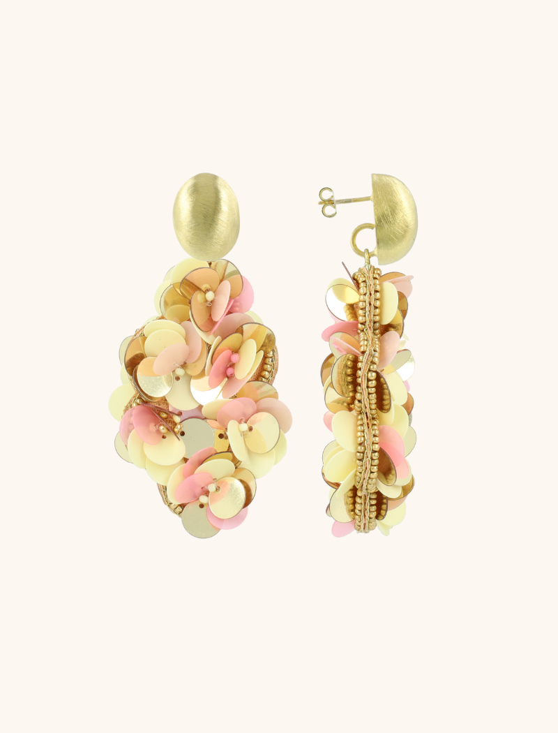 Mix Pink Earrings Laure Sequin Drop L