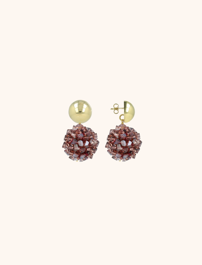 Metallic Violet Earrings Nora Globe S Raw