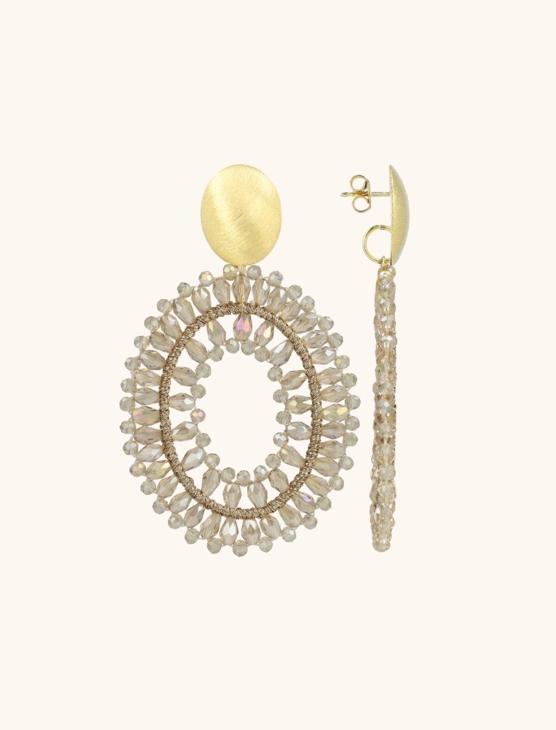 Champagne Oorbellen Noa Open Ovaal Dubbel Llott-theme.productDescriptionPage.SEO.byTheBrand