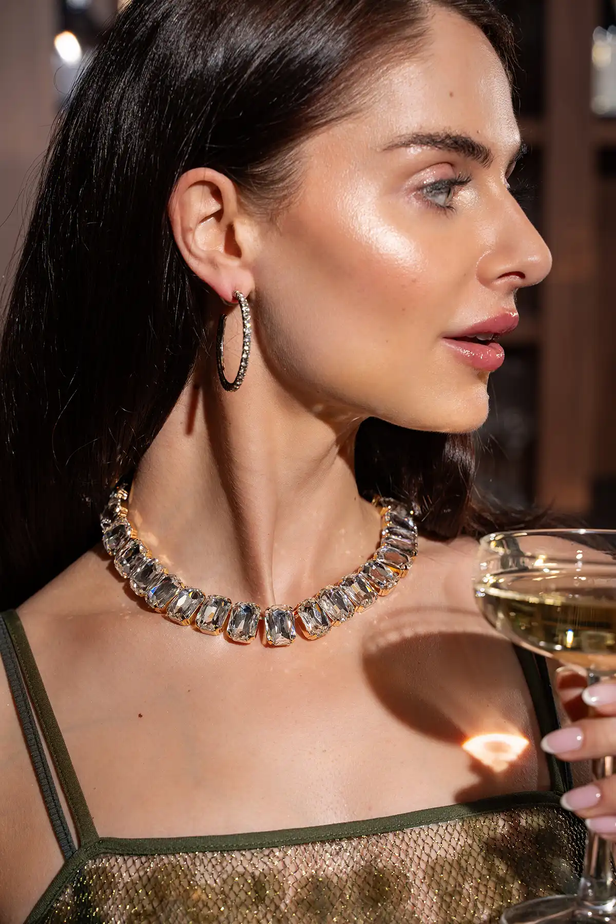 Gouden Oorbellen Tennis Creool Fine Stones L Noor