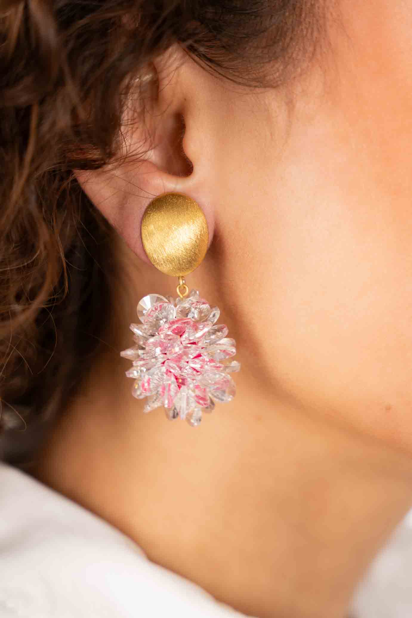 Roze Oorbellen Sam Ovaal Crystal Sequins Cliplott-theme.productDescriptionPage.SEO.byTheBrand