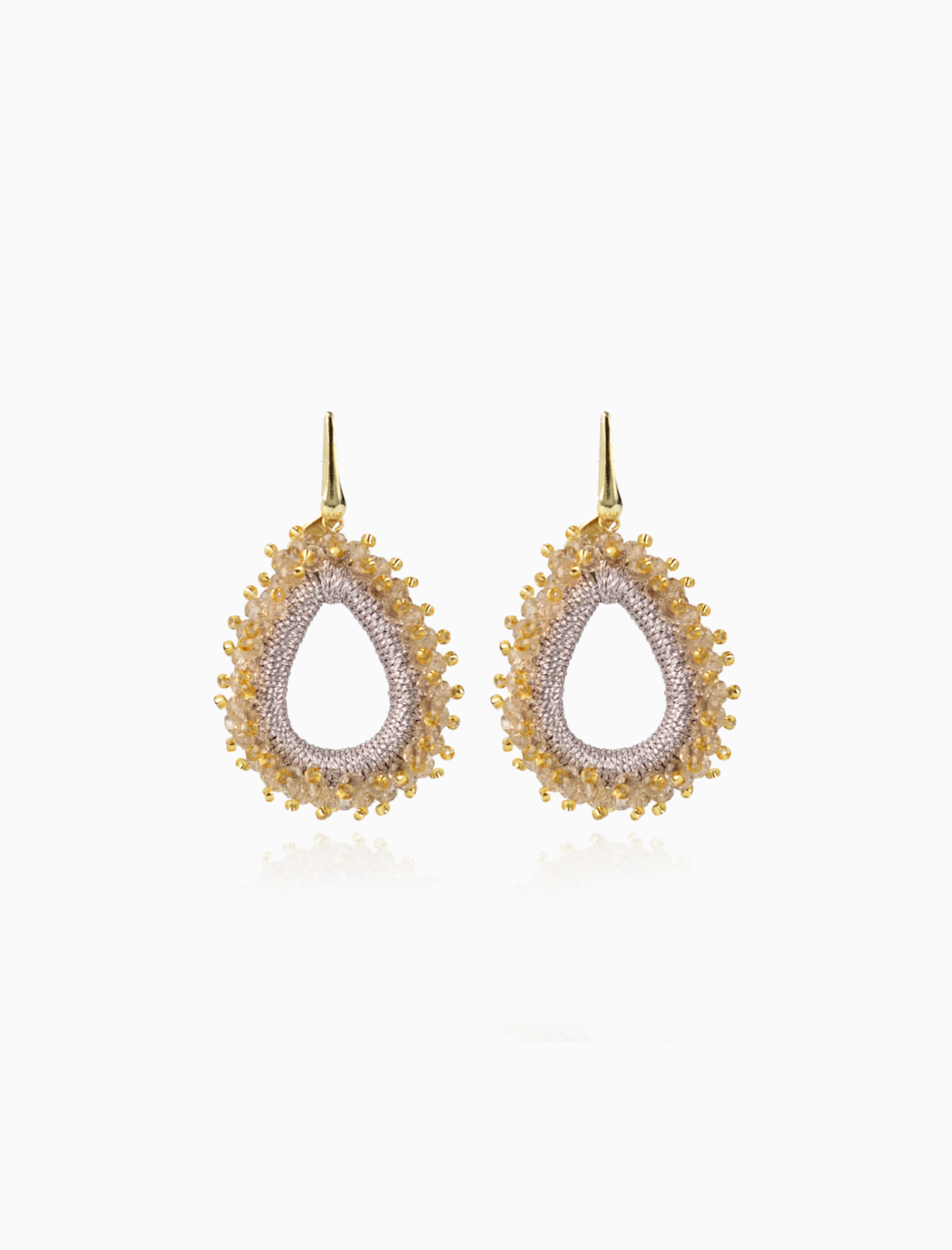 Carina Champagne Oorbellen Urchin Drop M