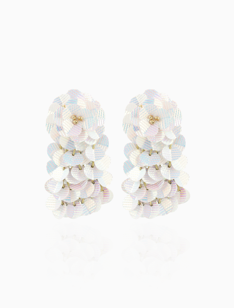 Zilveren Oorbellen Sequin Hammered Waterfall S Elin