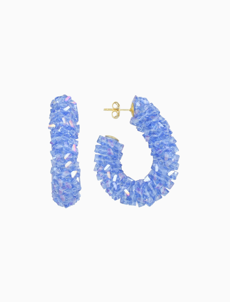 Blauwe Oorbellen Pascalle Creole Raw L