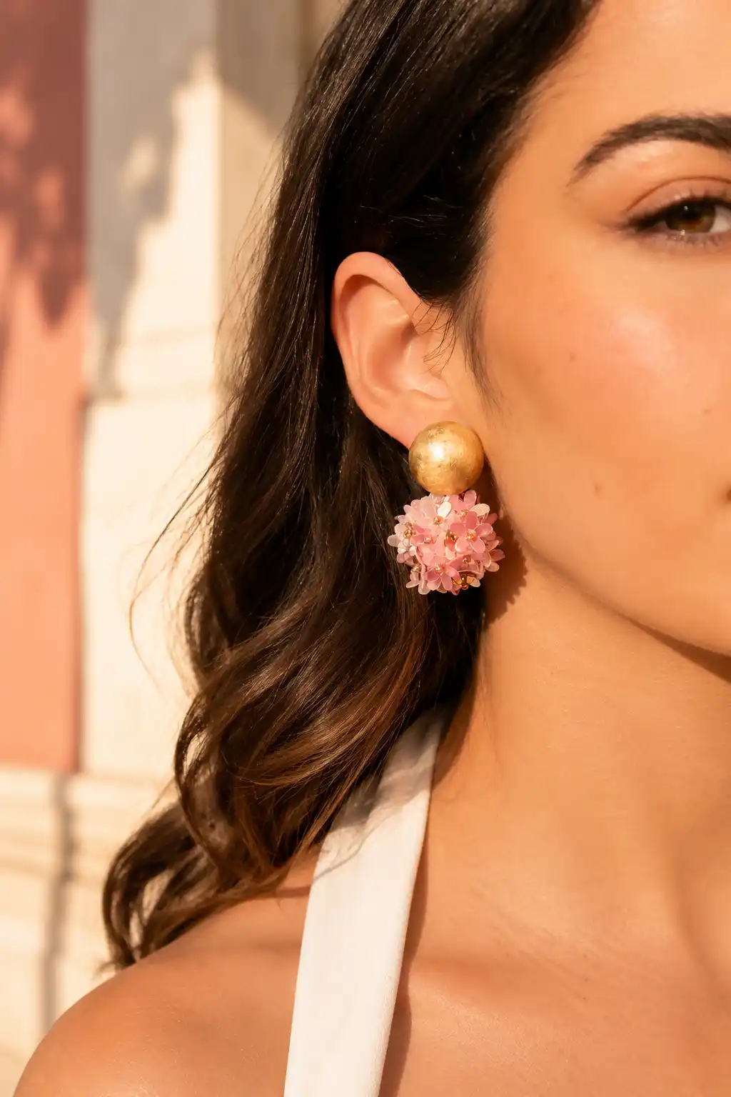 Soft Pink Oorbellen Daisy Globe M Flower