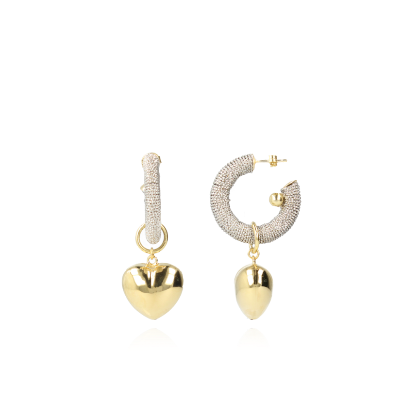 Silver Heart Earrings Creole Rifka Slott-theme.productDescriptionPage.SEO.byTheBrand