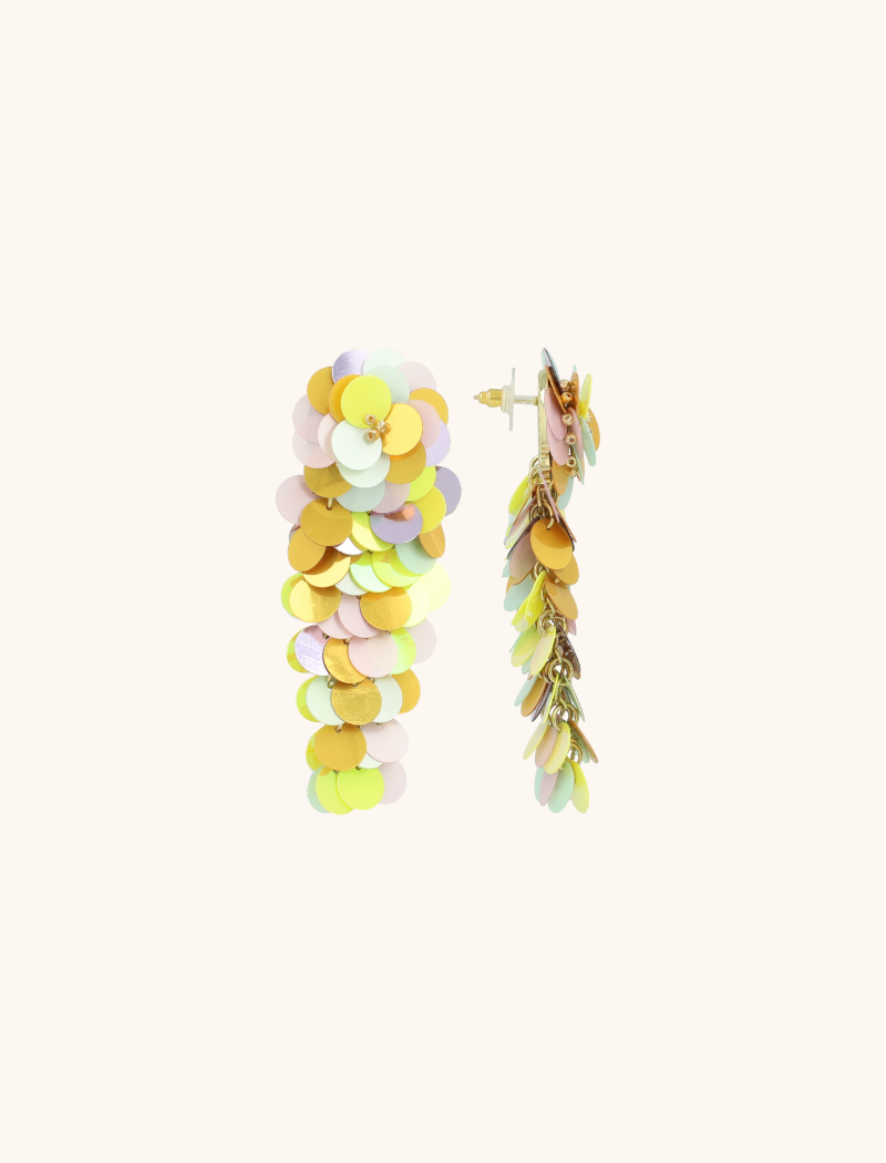 Gelb/Lavendel/Minze Ohrringe Linde Sequin Waterfall L  