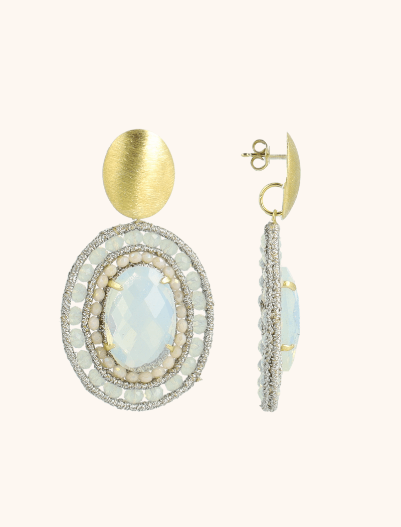 Holo Earrings Belle Oval L With Stone