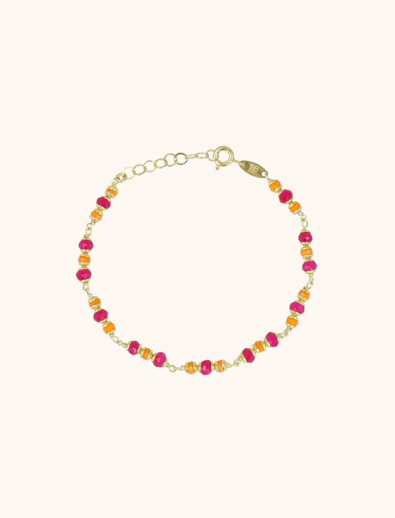 Goudkleurige Armband Fuchsia/Orange Glasberry Slott-theme.productDescriptionPage.SEO.byTheBrand