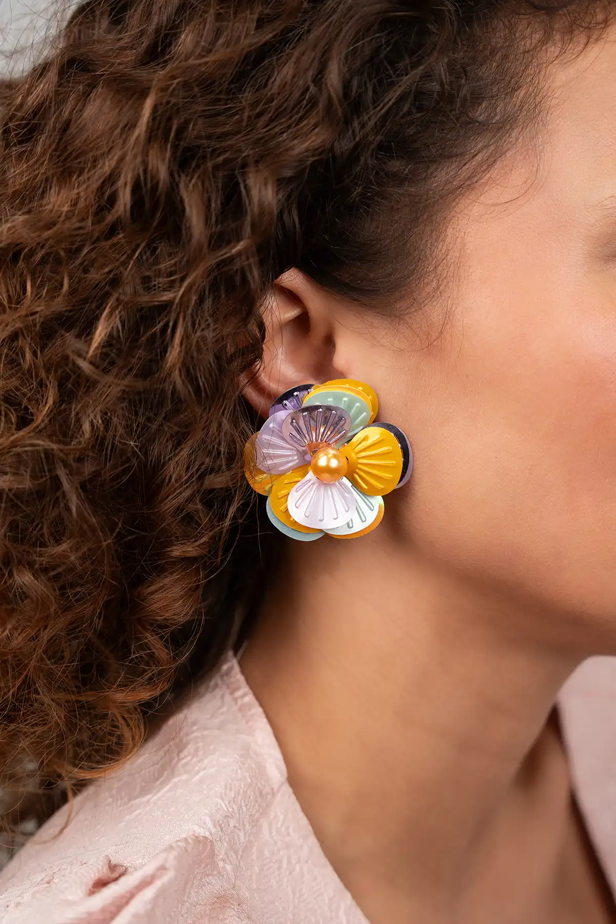 Yellow/Lavender/Mint Oorbellen Dianthe Flower Bomblott-theme.productDescriptionPage.SEO.byTheBrand