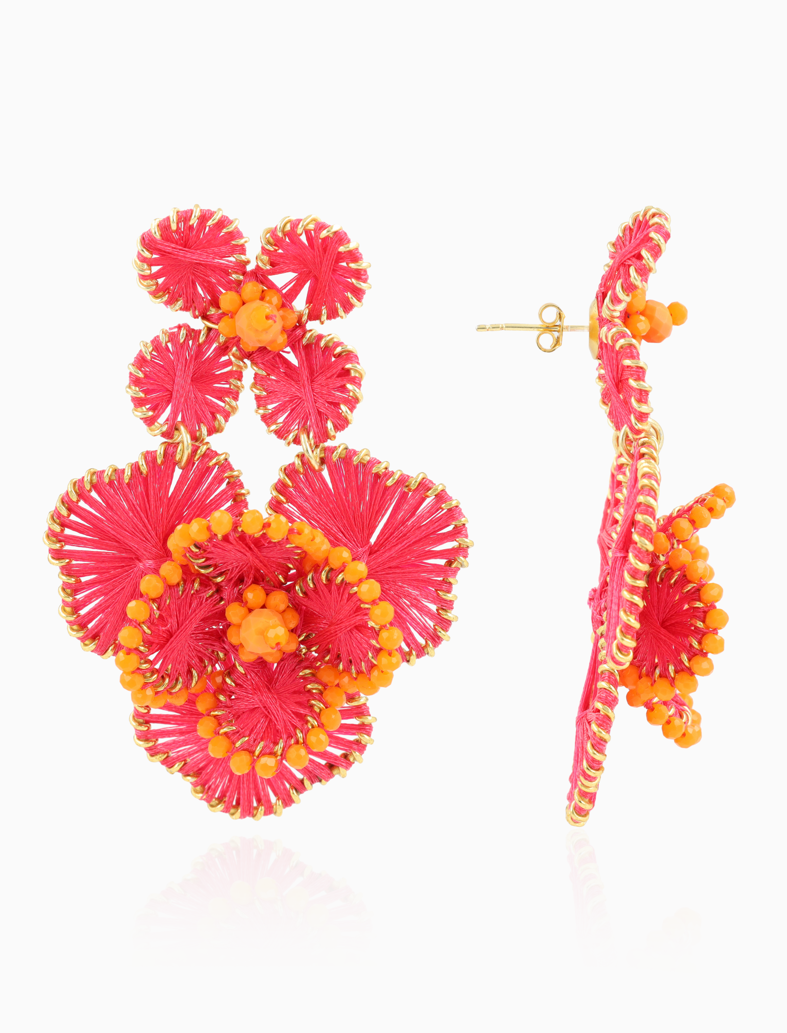 Fuchsia Earrings Debby Double Flower L