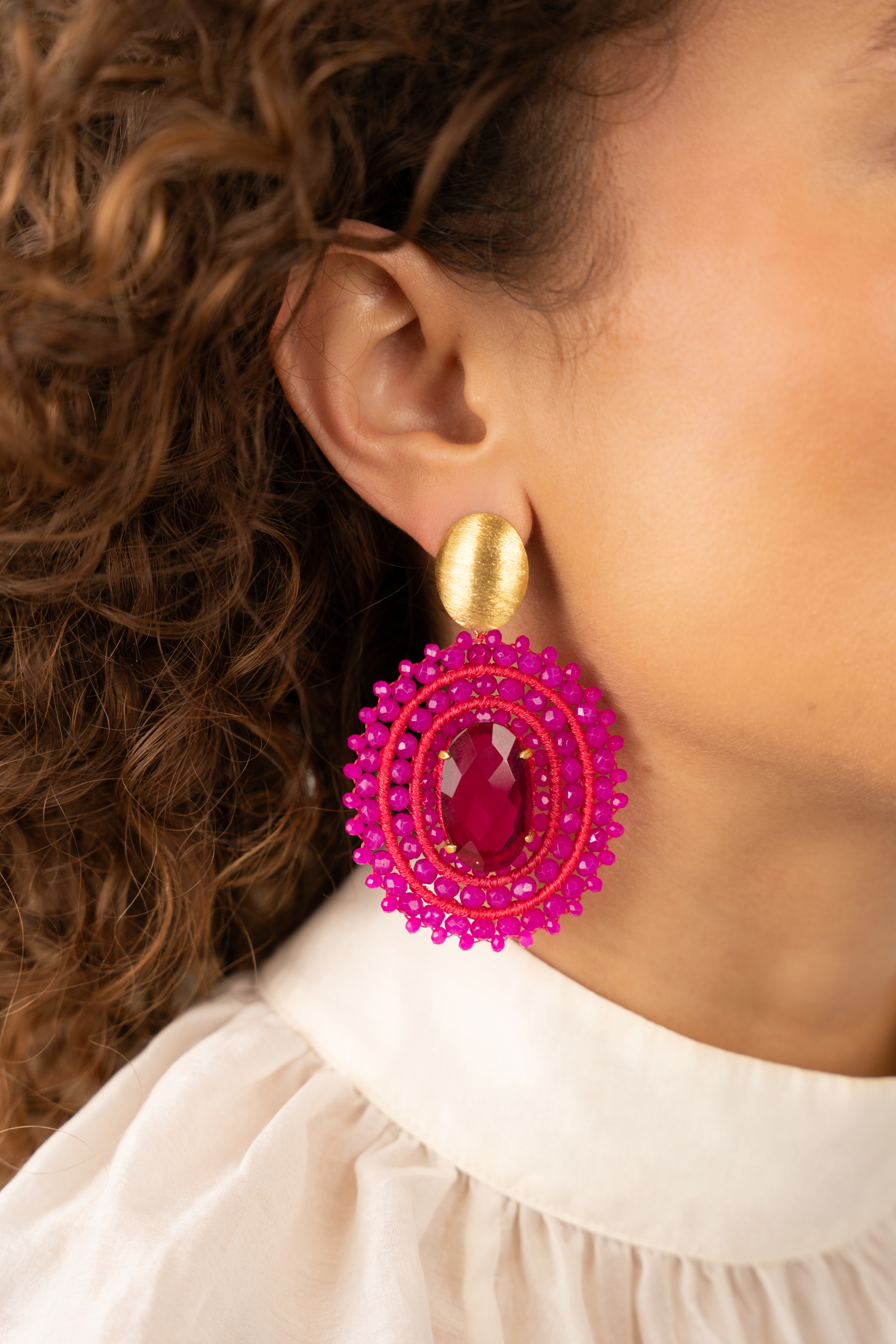 Fuchsia oorbellen Jamie ovaal L steenlott-theme.productDescriptionPage.SEO.byTheBrand