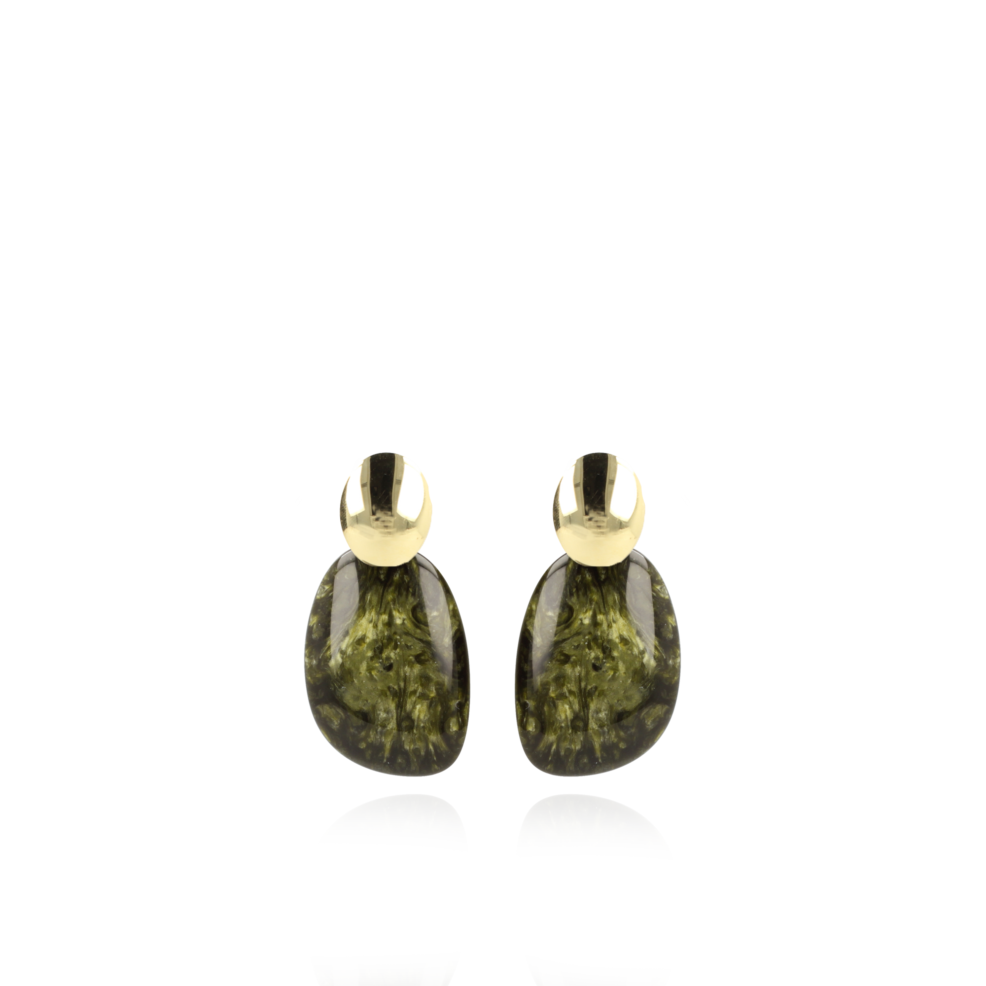 Marble Donker Groene Oorbellen Little Sara Oval Slott-theme.productDescriptionPage.SEO.byTheBrand