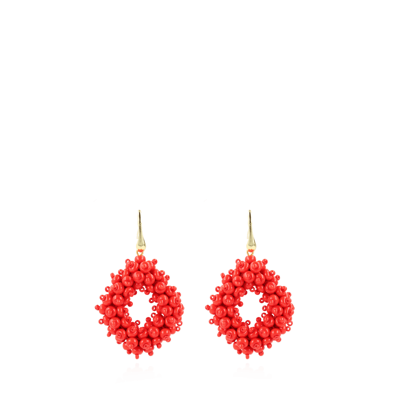 Red earrings holly double stones glassberry ace M 