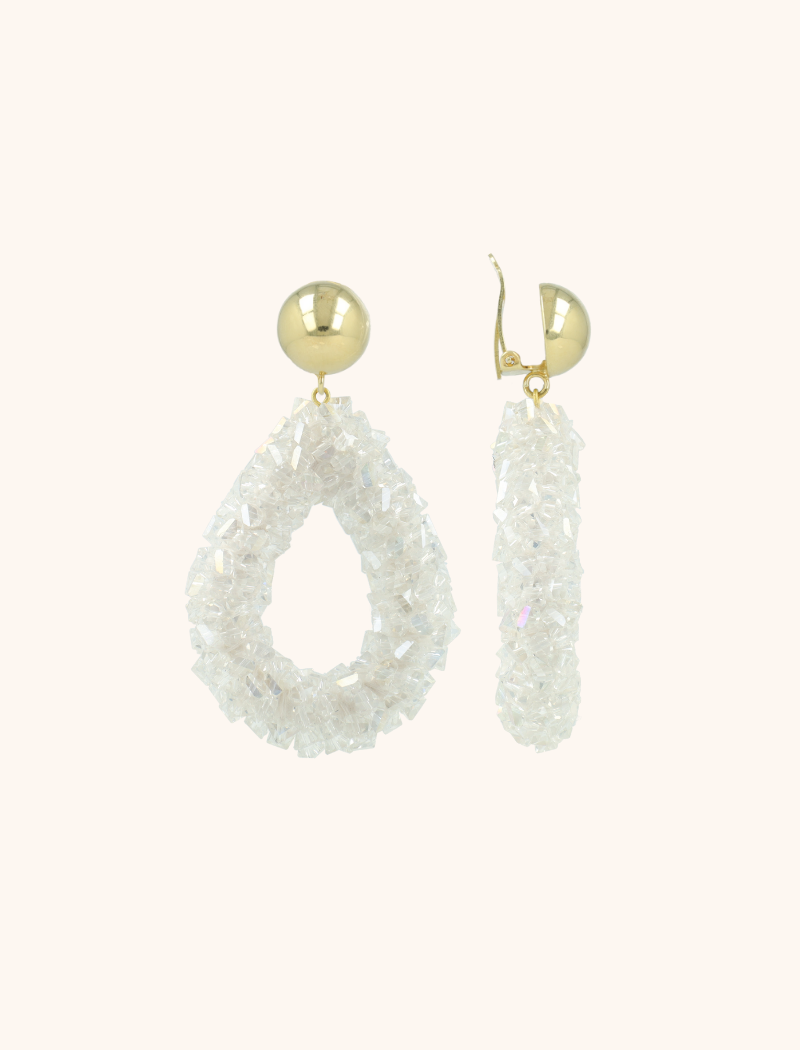 Crystal Earrings Marieke Drop L Raw Clip